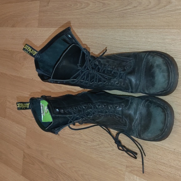 Dr. Martens Shoes - Dr Martens Miranda Black 14-Eye Lace Up Leather Combat Boots Women's Size 10